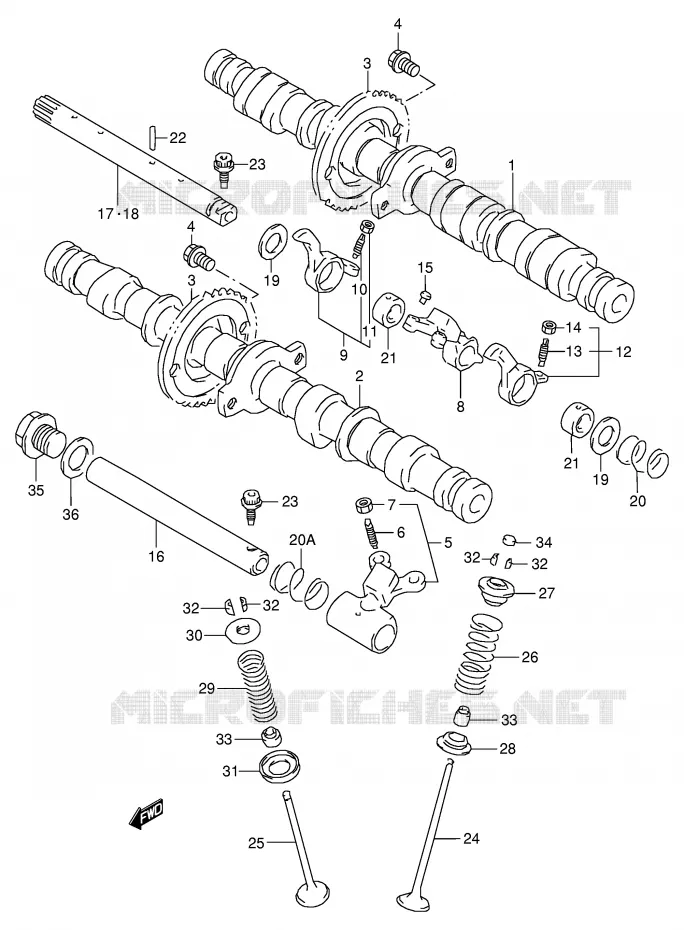 ARBRE A CAMES - SOUPAPES Suzuki MOTO 250 BANDIT 2000  GSF250VY(E24)