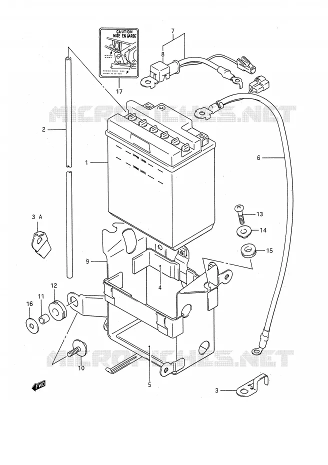 BATTERIE Suzuki MOTO 1100 GSX-F 1992  GSX1100FN(E28)