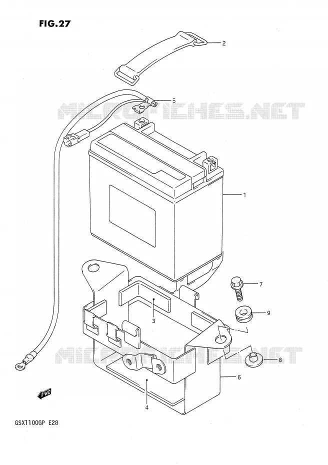BATTERIE Suzuki MOTO 1100 GSX-G 1993  GSX1100GP(E28)