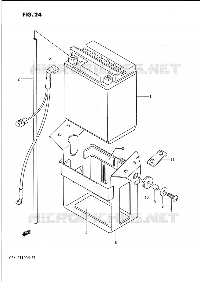 BATTERIE Suzuki MOTO 1100 GSX-R 1992  GSX-R1100N(E1)