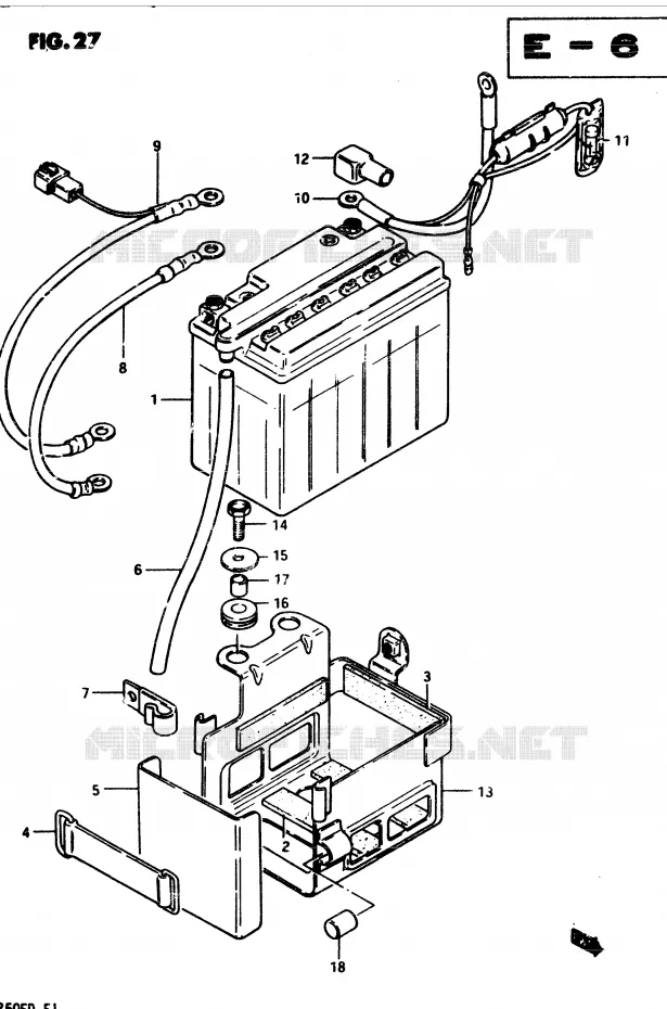 BATTERIE Suzuki MOTO 250 GSX 1982  GSX250ESZ(Z/D)