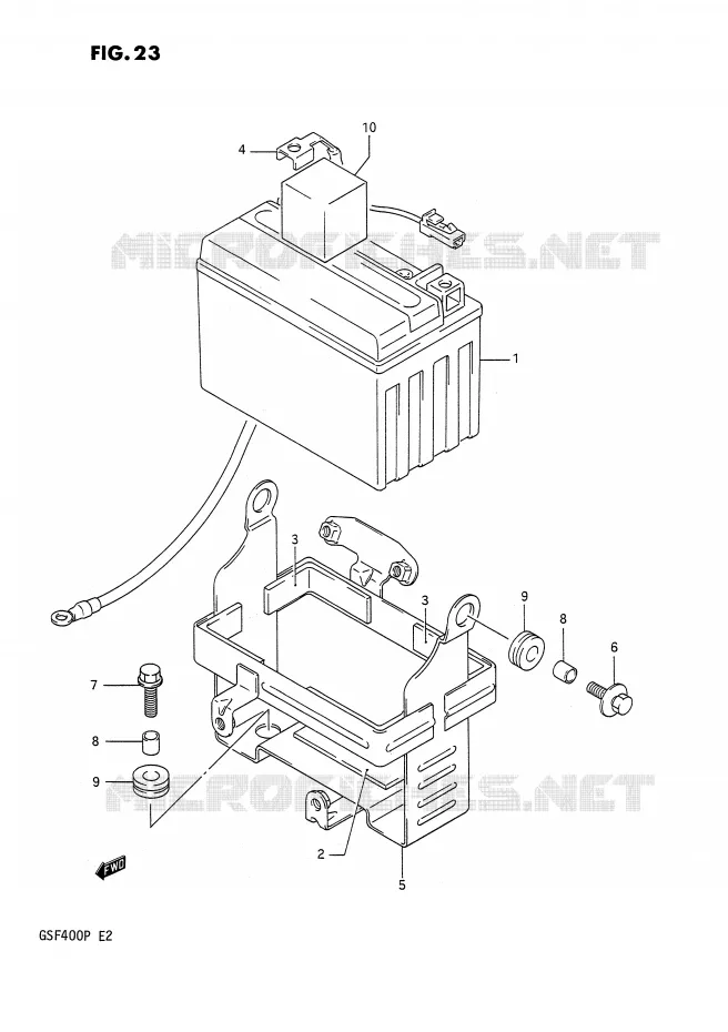 BATTERIE Suzuki MOTO 400 BANDIT 1992  GSF400N(E2)