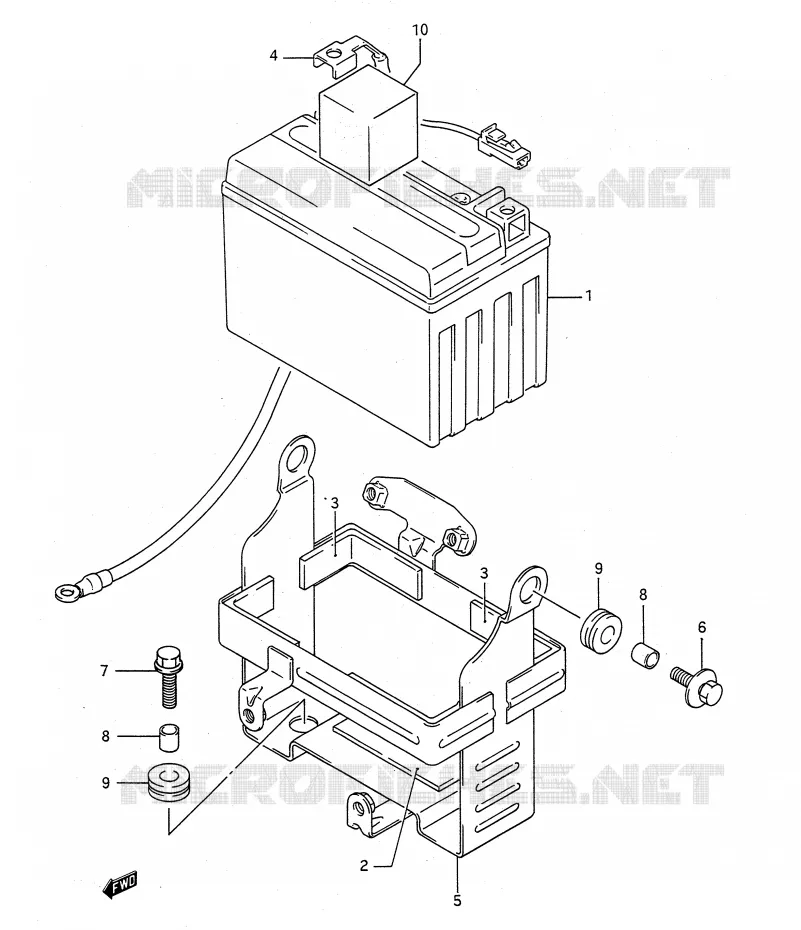 BATTERIE Suzuki MOTO 400 BANDIT-N 1992  GSF400N(E28)