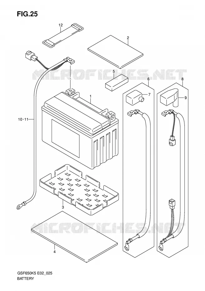 BATTERIE Suzuki MOTO 650 BANDIT 2006  GSF650UK6(E2)