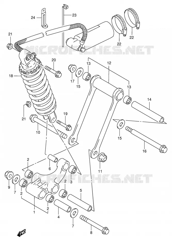 BIELLETTE DE SUSPENSION ARRIERE (MODELE P/R) Suzuki MOTO 1100 GSX-R 1993  GSX-R1100WP(E2)