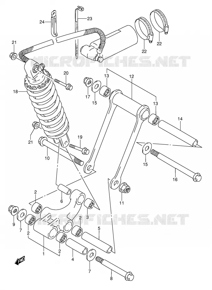 BIELLETTE DE SUSPENSION ARRIERE (MODELE P/R) Suzuki MOTO 1100 GSX-R 1994  GSX-R1100WR(E28)