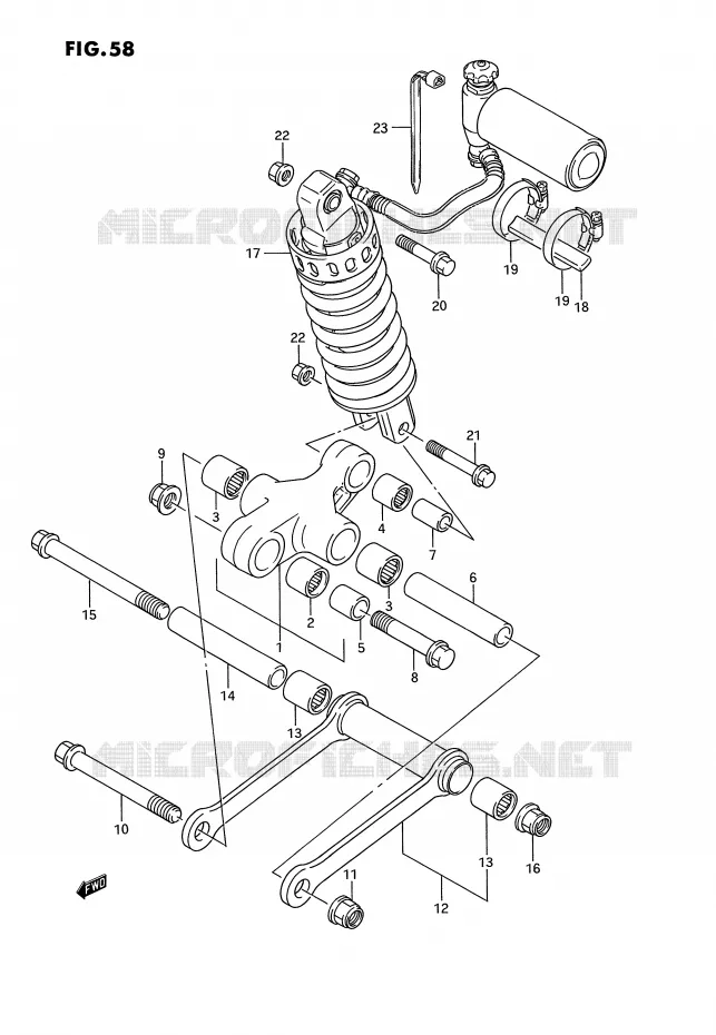 BIELLETTE DE SUSPENSION ARRIERE Suzuki MOTO 1100 GSX-G 1994  GSX1100GR(E2)