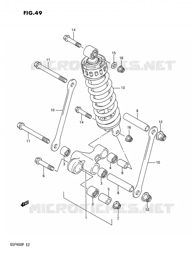 BIELLETTE DE SUSPENSION ARRIERE Suzuki MOTO 400 BANDIT 1993  GSF400P(E2)