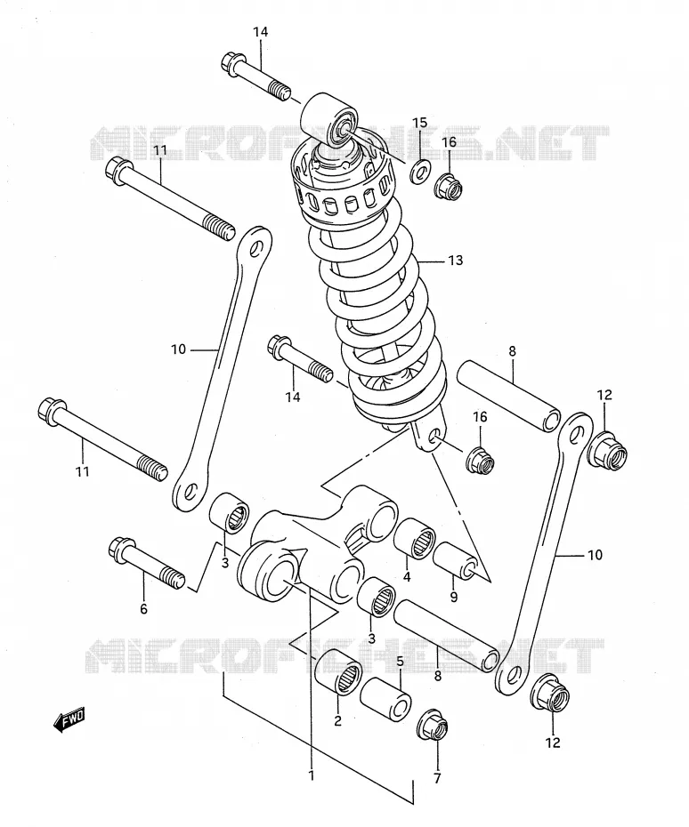 BIELLETTE DE SUSPENSION ARRIERE Suzuki MOTO 400 BANDIT-N 1991  GSF400M(E28)