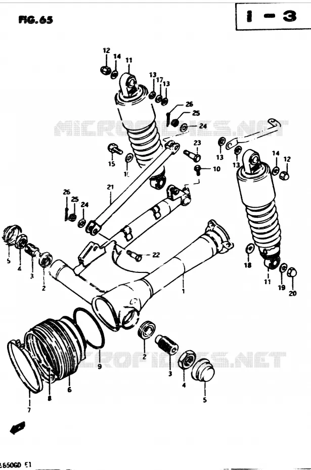 BRAS OSCILLANT ARRIERE (MODELE D) Suzuki MOTO 850 GS 1983  GS850GD(E1)