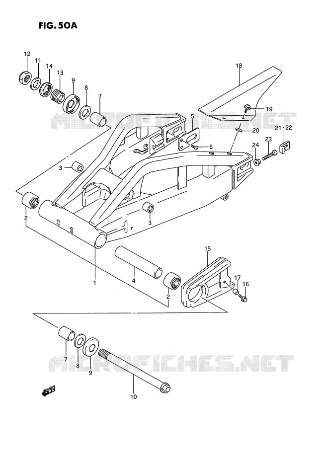 BRAS OSCILLANT ARRIERE (MODELE R/S) Suzuki MOTO 750 GSX-R 1993  GSX-R750WP(E2)