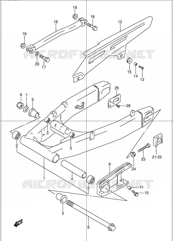 BRAS OSCILLANT ARRIERE Suzuki MOTO 1200 BANDIT 2001  GSF1200K1(E2)