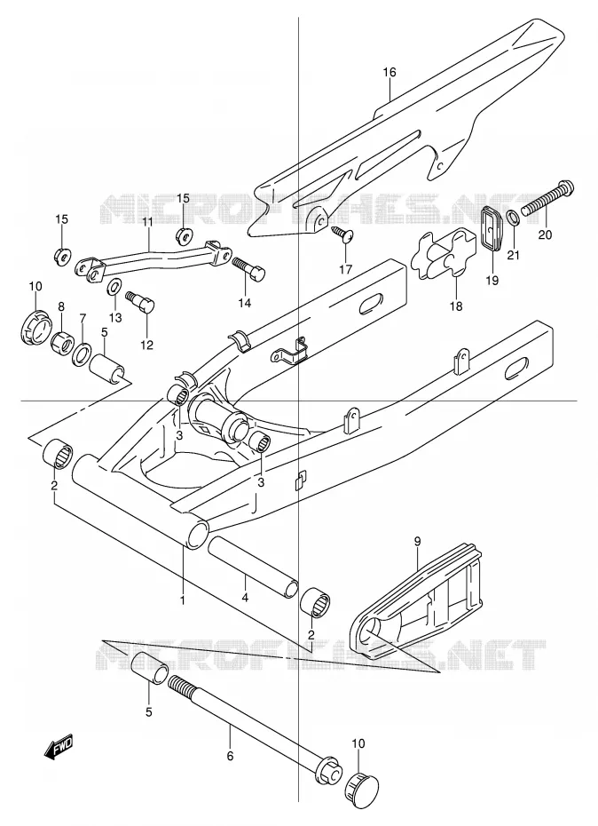 BRAS OSCILLANT ARRIERE Suzuki MOTO 600 BANDIT 2003  GSF600UK3(E2)