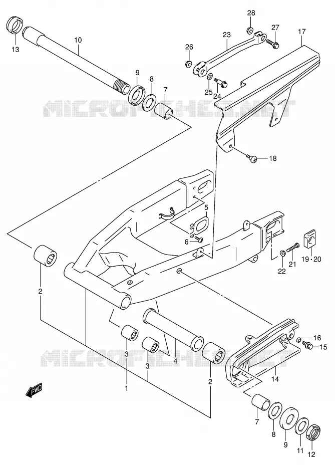 BRAS OSCILLANT ARRIERE Suzuki MOTO 600 GSX-R 2002  GSX-R600K2(E2)