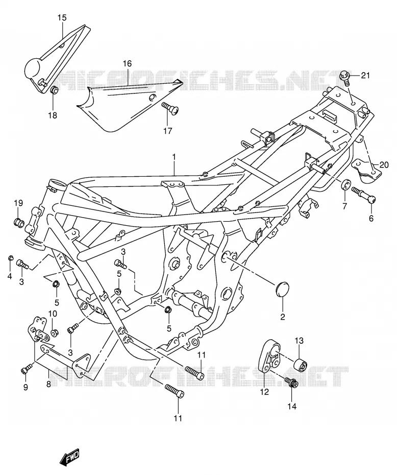 CADRE (GSF1200ZK4/ZK5/SZK5) Suzuki MOTO 1200 BANDIT 2004  GSF1200ZK4(E2)