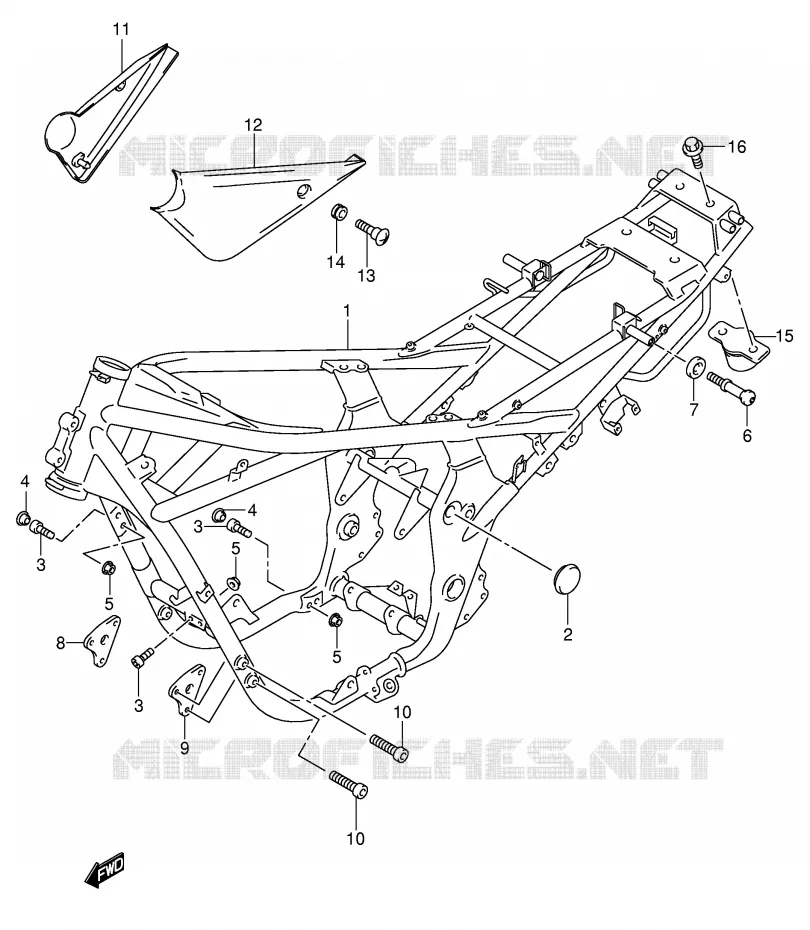 CADRE (GSF600ZK4) Suzuki MOTO 600 BANDIT 2000  GSF600Y(E2)