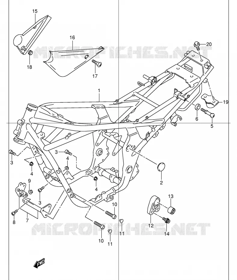 CADRE (MODELE K1) Suzuki MOTO 1200 BANDIT 2002  GSF1200SK2(E2)