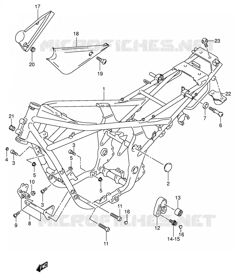 CADRE (MODELE K2/K3/K4/K5) Suzuki MOTO 1200 BANDIT 2003  GSF1200SK3(E2)