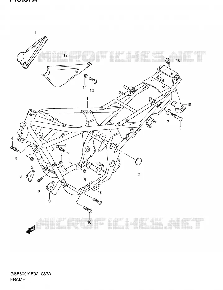 CADRE (MODELE K2) Suzuki MOTO 600 BANDIT 2004  GSF600SUK4(E2)