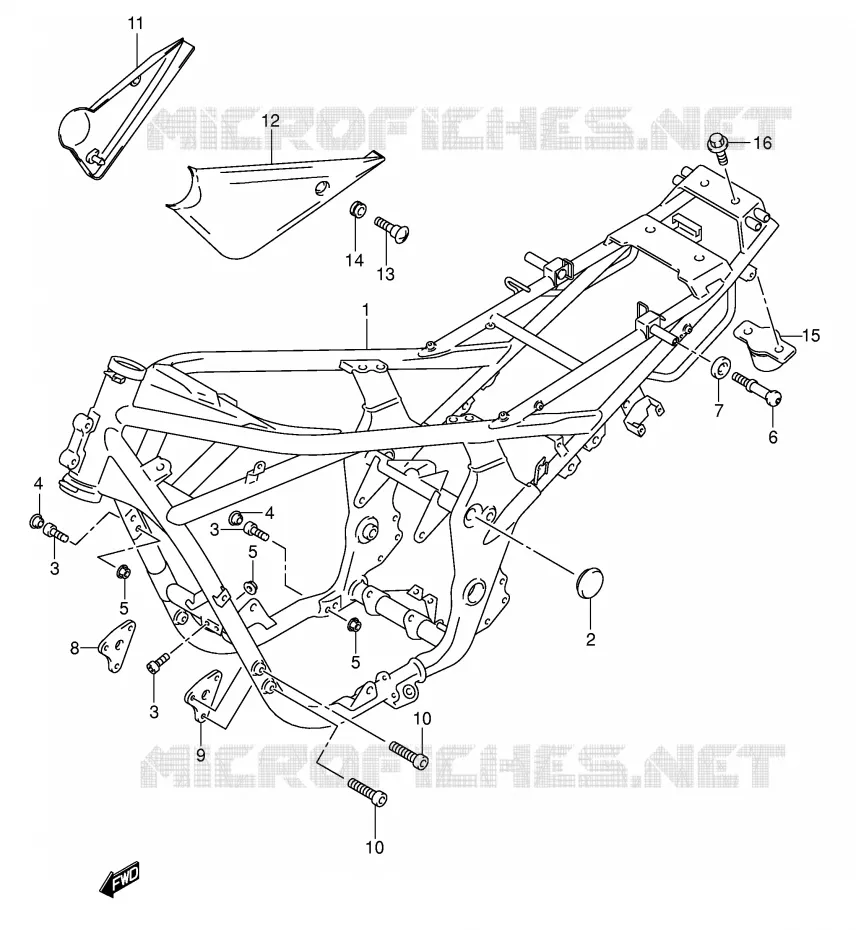 CADRE (MODELE K3/K4) Suzuki MOTO 600 BANDIT 2002  GSF600K2(E2)