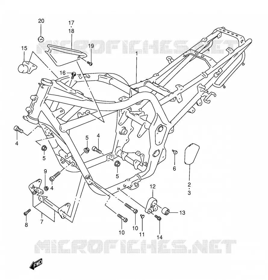 CADRE (MODELE Y) Suzuki MOTO 1200 BANDIT 1996  GSF1200ST(E28)