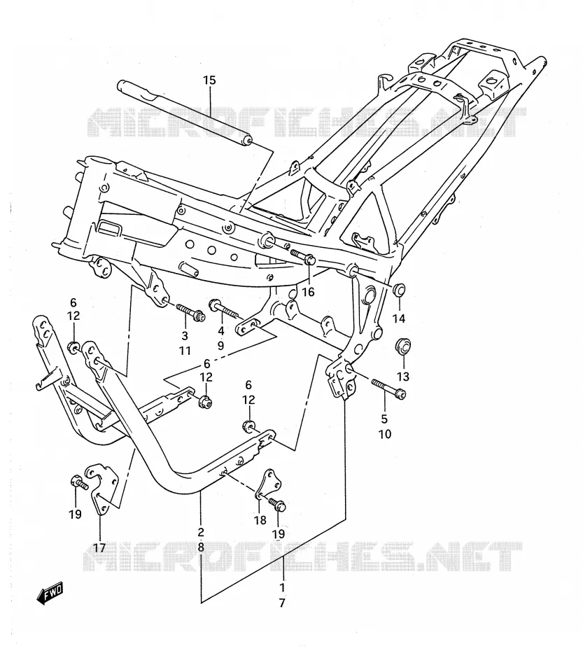 CADRE Suzuki MOTO 1100 GSX-F 1993  GSX1100FP(E28)