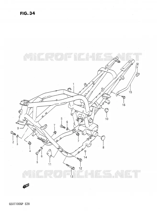 CADRE Suzuki MOTO 1100 GSX-G 1992  GSX1100GN(E28)