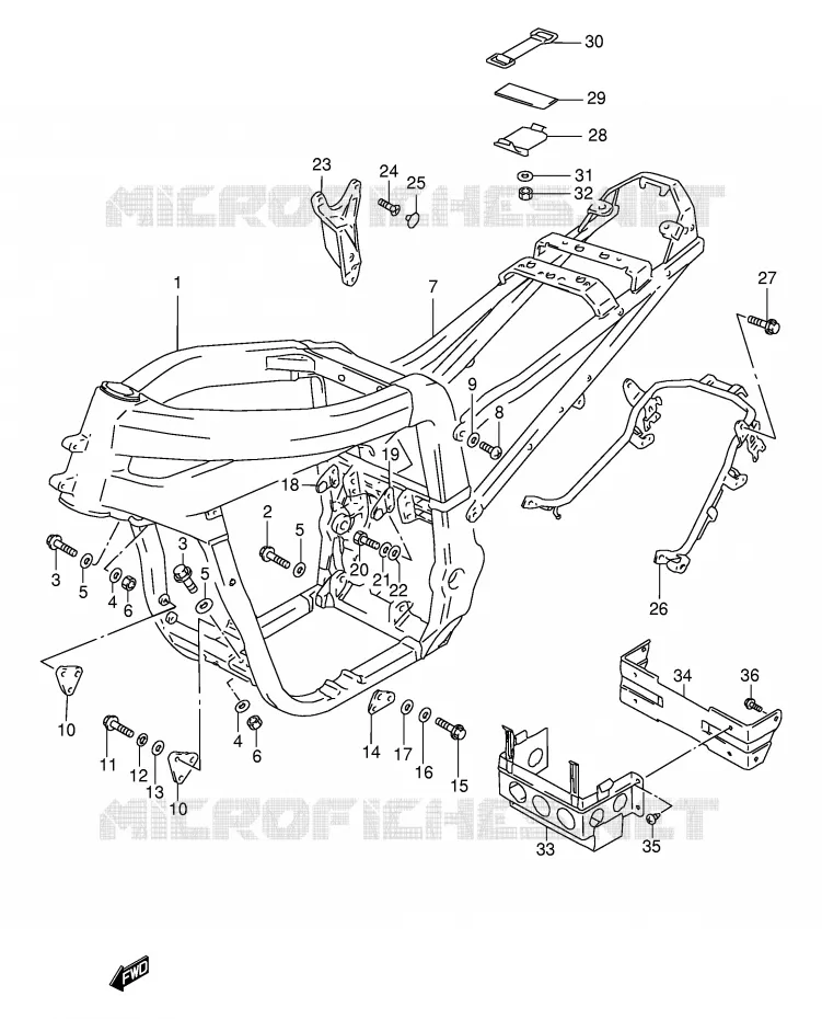 CADRE Suzuki MOTO 1100 GSX-R 1995  GSX-R1100WSKS(E2)