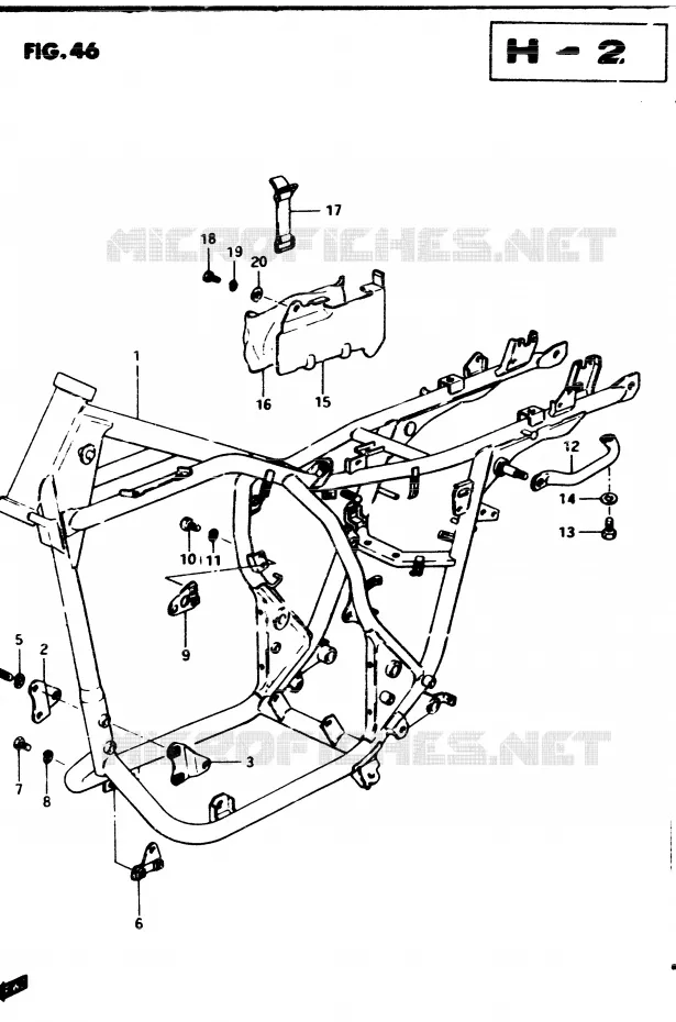 CADRE Suzuki MOTO 250 GSX 1983  GSX250D(Z/D)