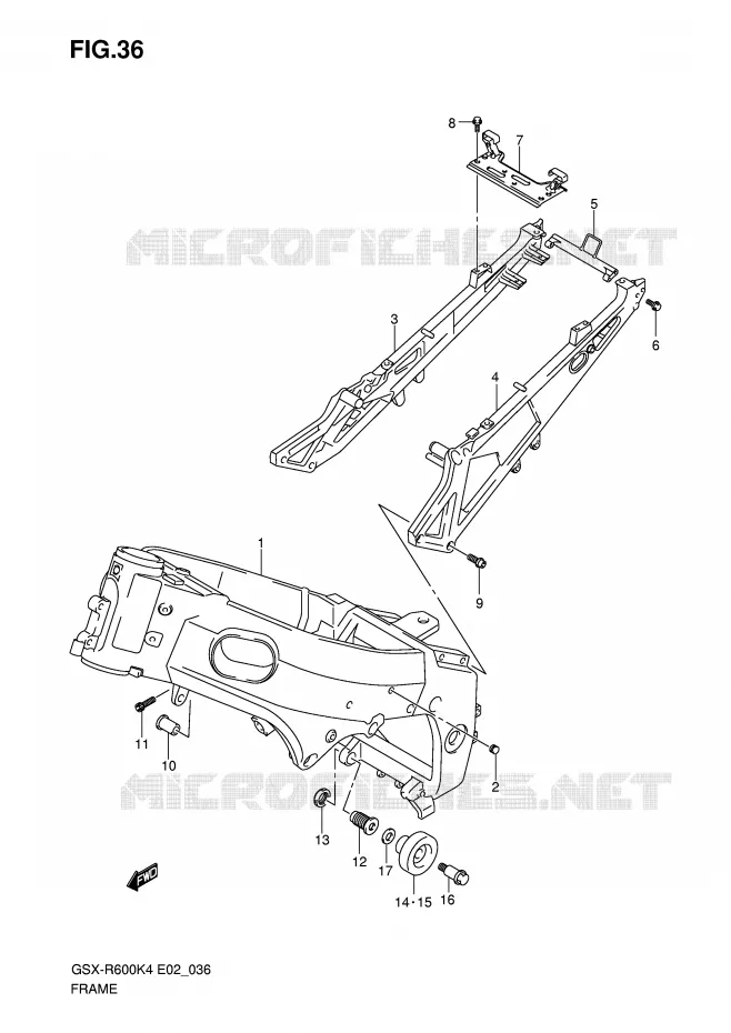 CADRE Suzuki MOTO 600 GSX-R 2004  GSX-R600U2K4(E2)