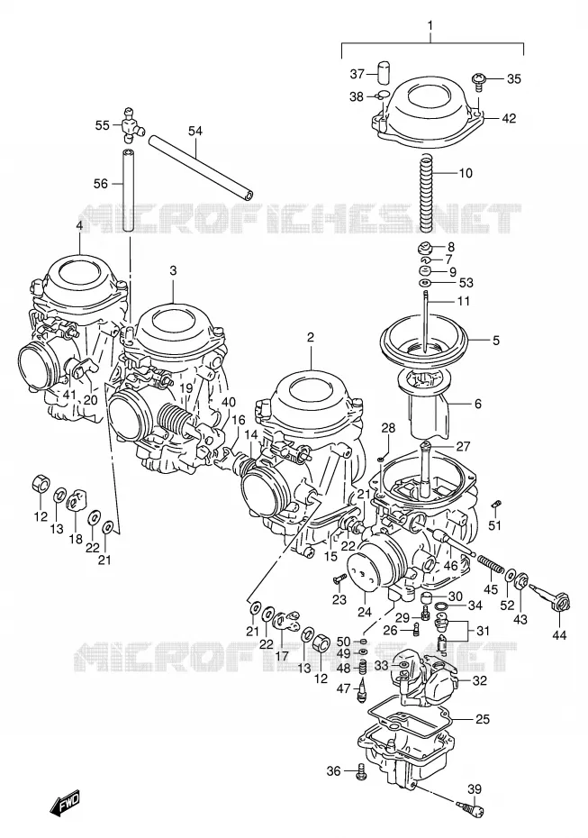 CARBURATEUR (MODELE P/R) Suzuki MOTO 1100 GSX-R 1997  GSX-R1100WV(E2)