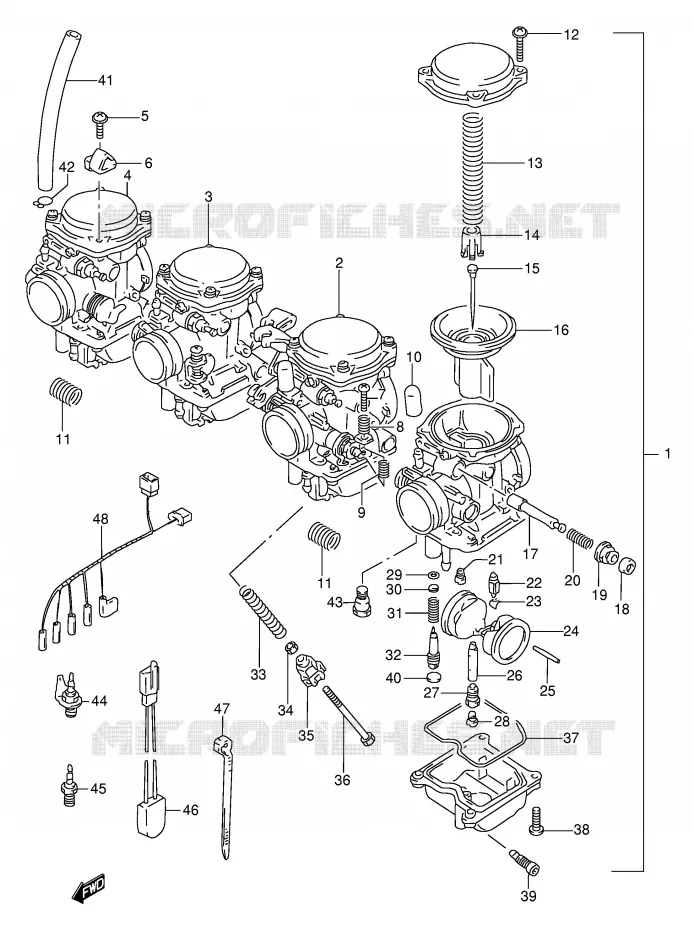CARBURATEUR (MODELE V/W/X) Suzuki MOTO 600 BANDIT 1998  GSF600SW(E2)
