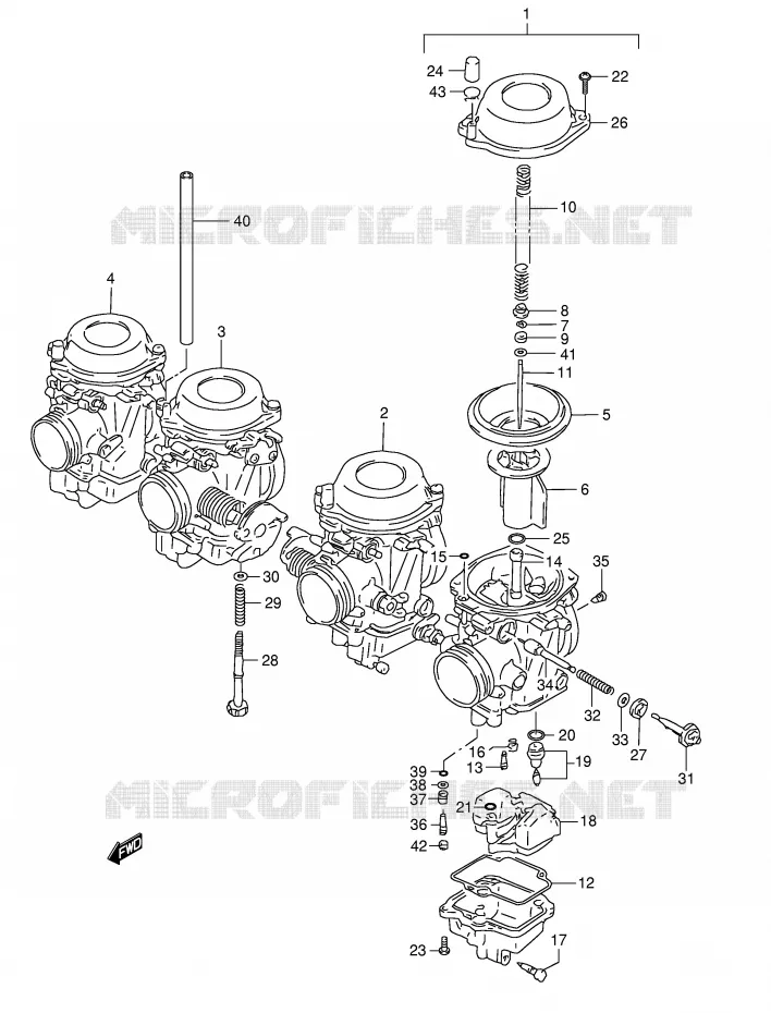 CARBURATEUR Suzuki MOTO 1200 BANDIT 1997  GSF1200SAV(E28)