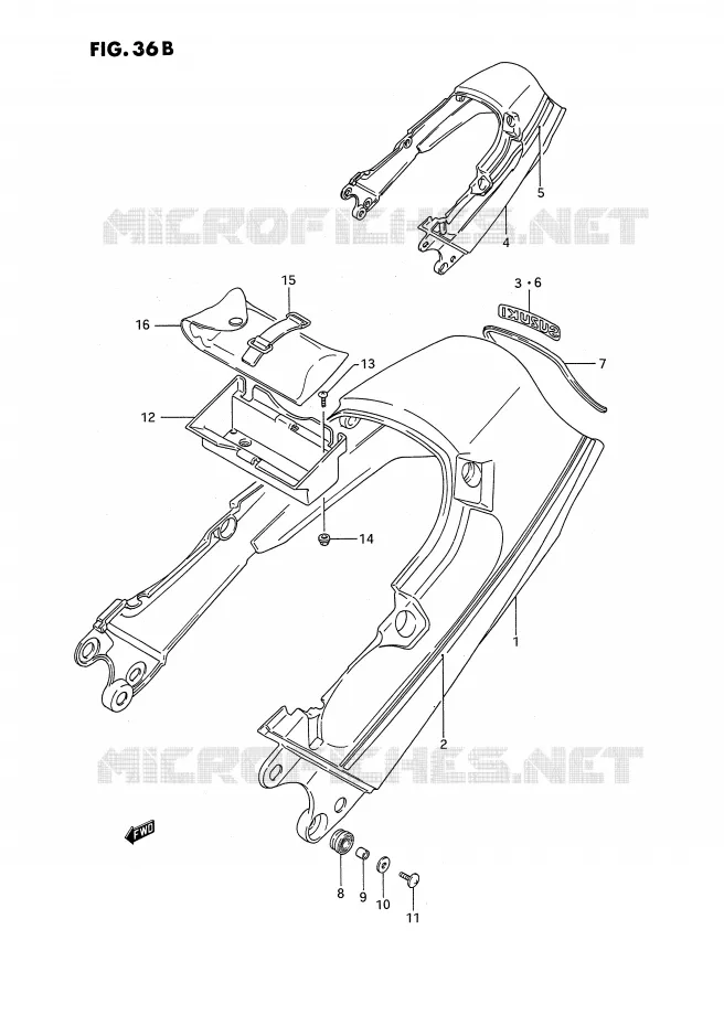 CARENAGE ARRIERE - CAPOT DE SELLE (MODELE L) Suzuki MOTO 1100 GSX-F 1988  GSX1100FJ(E2)
