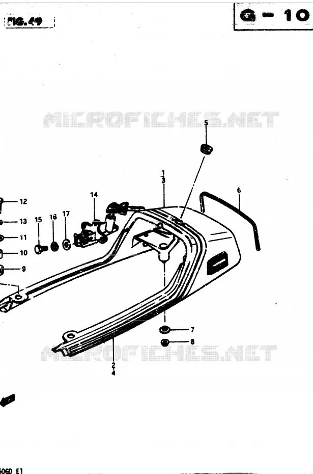 CARENAGE ARRIERE - CAPOT DE SELLE (MODELE Z) Suzuki MOTO 850 GS 1982  GS850GZ(E1)