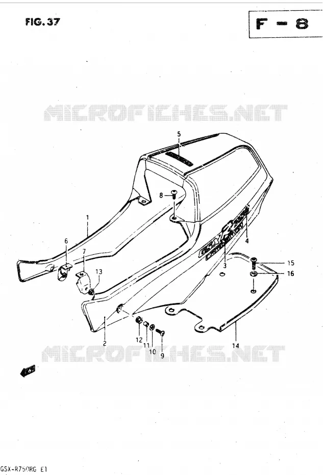 CARENAGE ARRIERE - CAPOT DE SELLE Suzuki MOTO 750 GSX-R 1986  GSX-R750RG