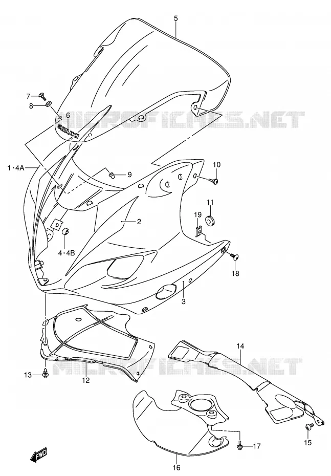 CARENAGES - ETIQUETTES (MODELE K4) Suzuki MOTO 1000 GSX-R 2004  GSX-R1000U2K4(E2)