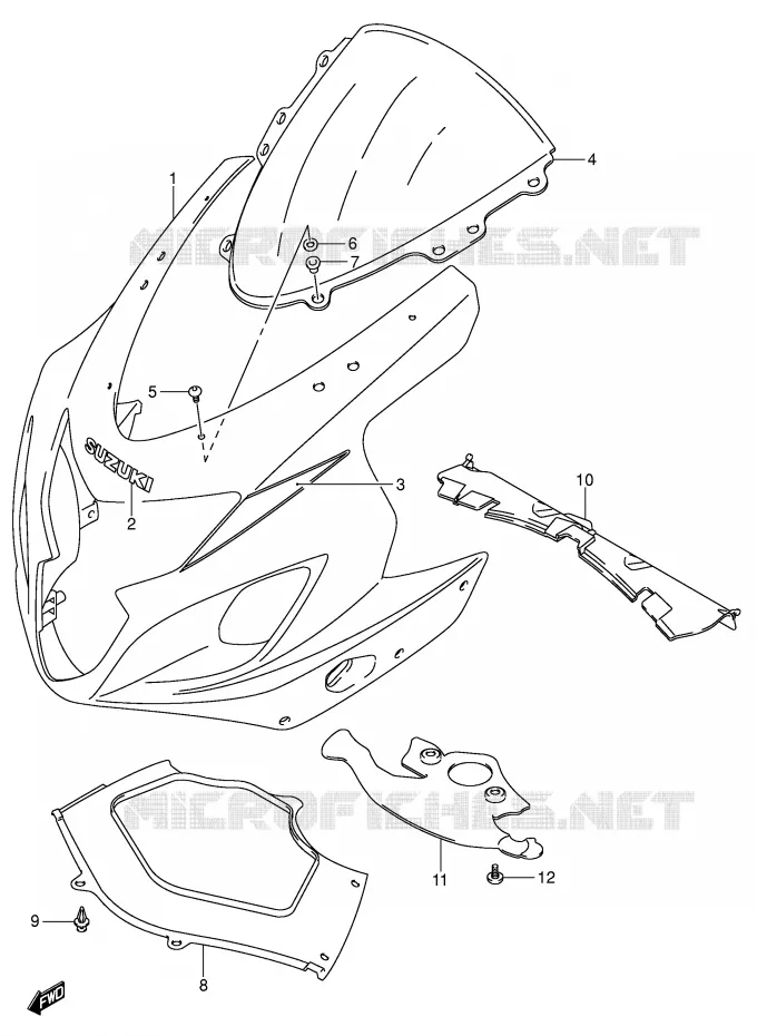 CARENAGES - ETIQUETTES (MODELE K4) Suzuki MOTO 750 GSX-R 2005  GSX-R750U2K5(E2)