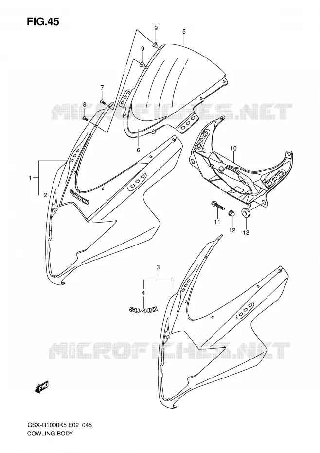 CARENAGES - ETIQUETTES (MODELE K5) Suzuki MOTO 1000 GSX-R 2006  GSX-R1000U2K6(E2)