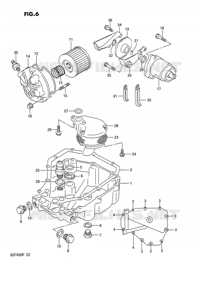 CARTER INFERIEUR - POMPE A HUILE Suzuki MOTO 400 BANDIT 1992  GSF400N(E2)