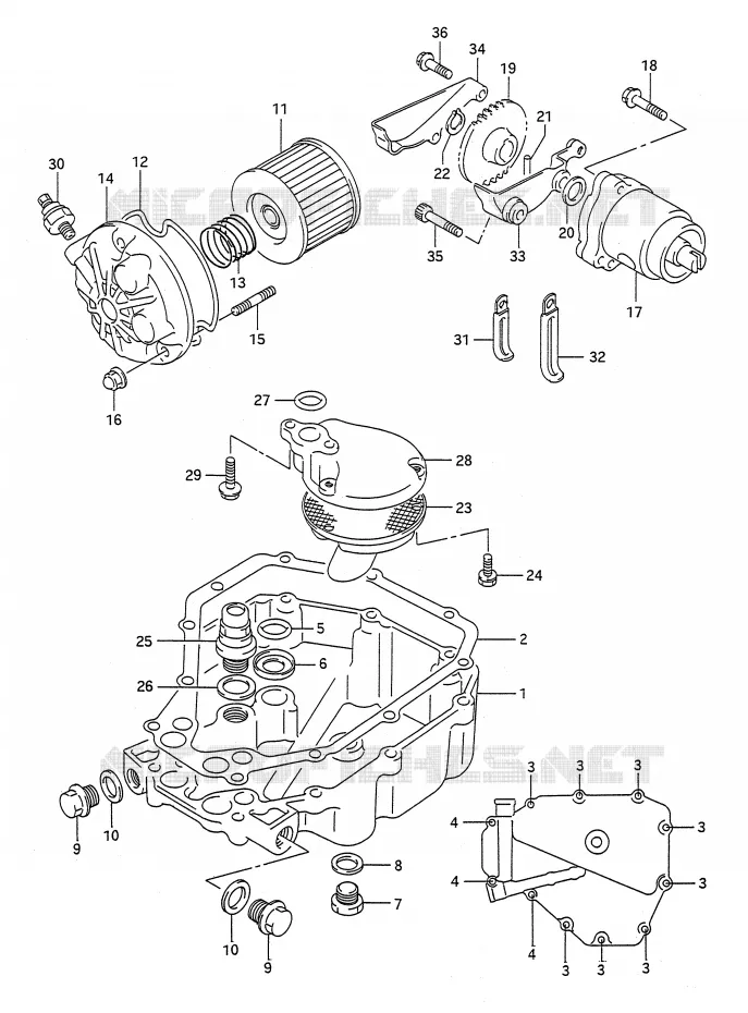 CARTER INFERIEUR - POMPE A HUILE Suzuki MOTO 400 BANDIT-N 1991  GSF400M(E28)