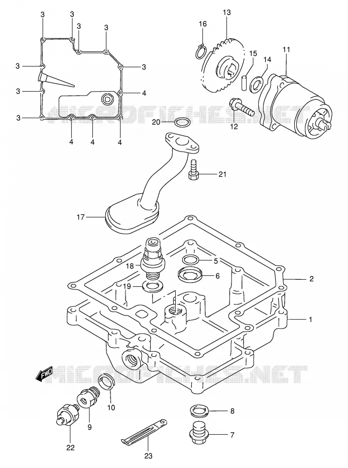CARTER INFERIEUR - POMPE A HUILE Suzuki MOTO 400 GSX-R 1990  GSX-R400RL(E30)