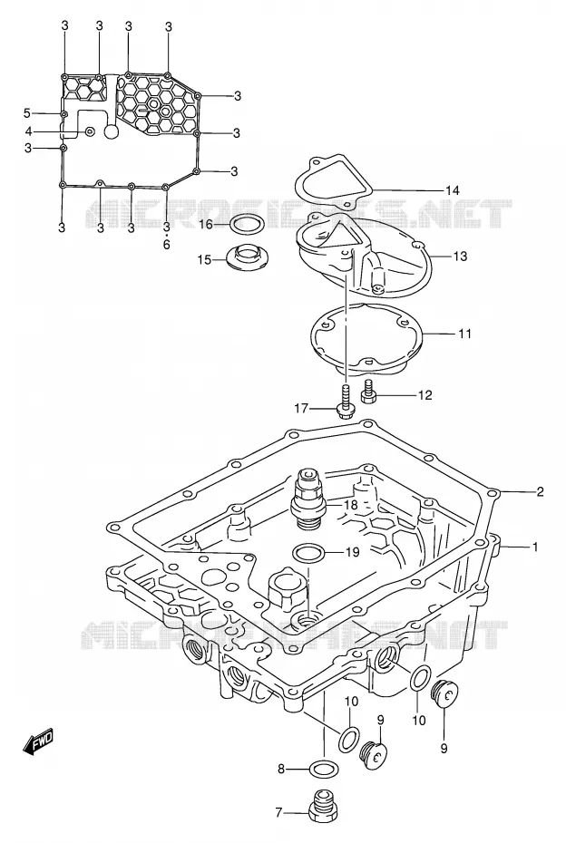 CARTER INFERIEUR Suzuki MOTO 600 BANDIT 1996  GSF600T/GSF600ST/GSF600UT/GSF600SUT