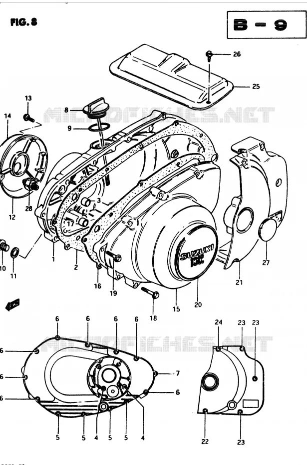 CARTER (MODELE D) Suzuki MOTO 250 GSX 1982  GSX250Z(Z/D)