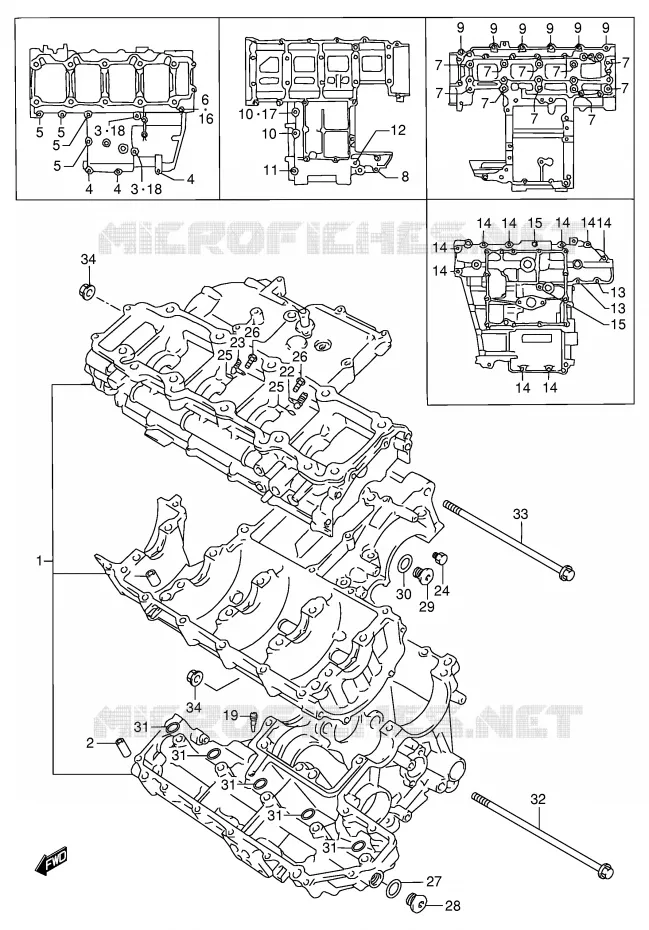CARTER (MODELE T/V) Suzuki MOTO 750 GSX-R 1997  GSX-R750V(E2)