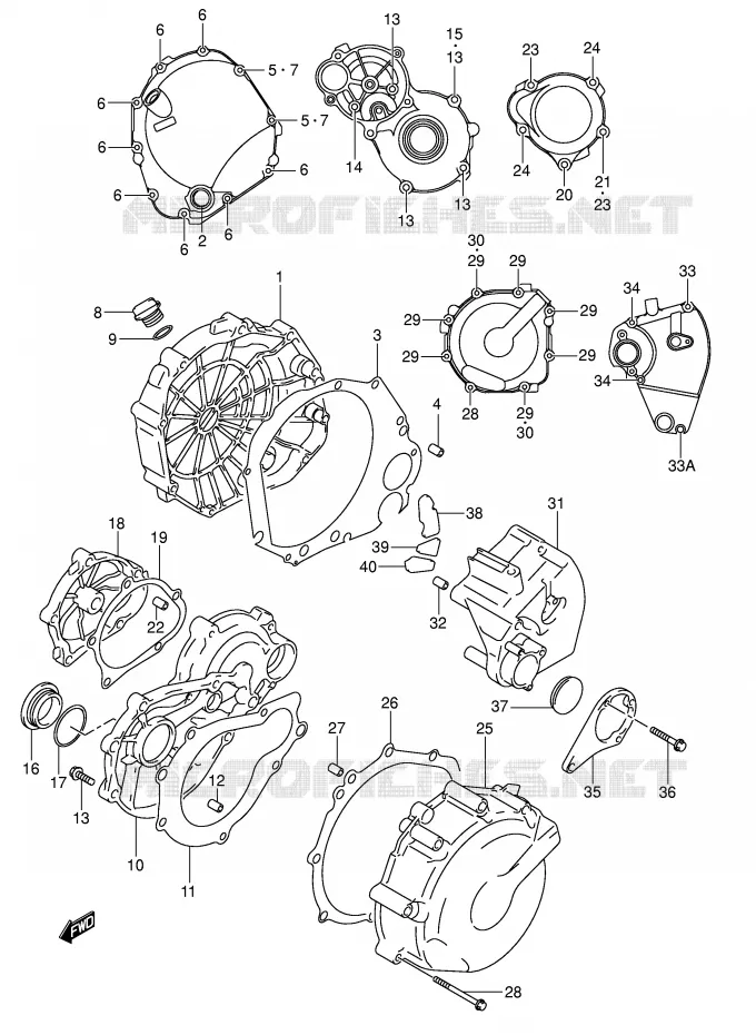 CARTER Suzuki MOTO 600 GSX-R 2001  GSX-R600U2K1(E2)