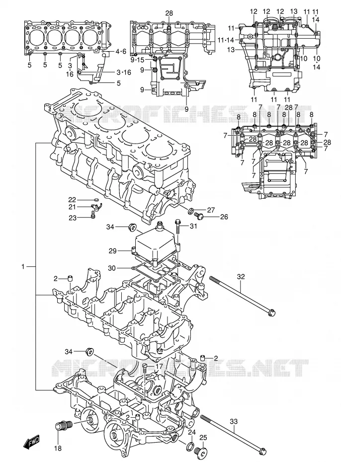 CARTER Suzuki MOTO 600 GSX-R 2003  GSX-R600U2K3(E2)