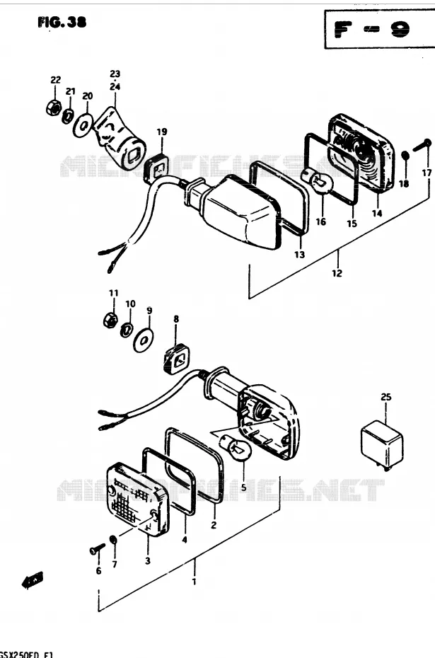 CLIGNOTANTS (E21) Suzuki MOTO 250 GSX 1983  GSX250D(Z/D)