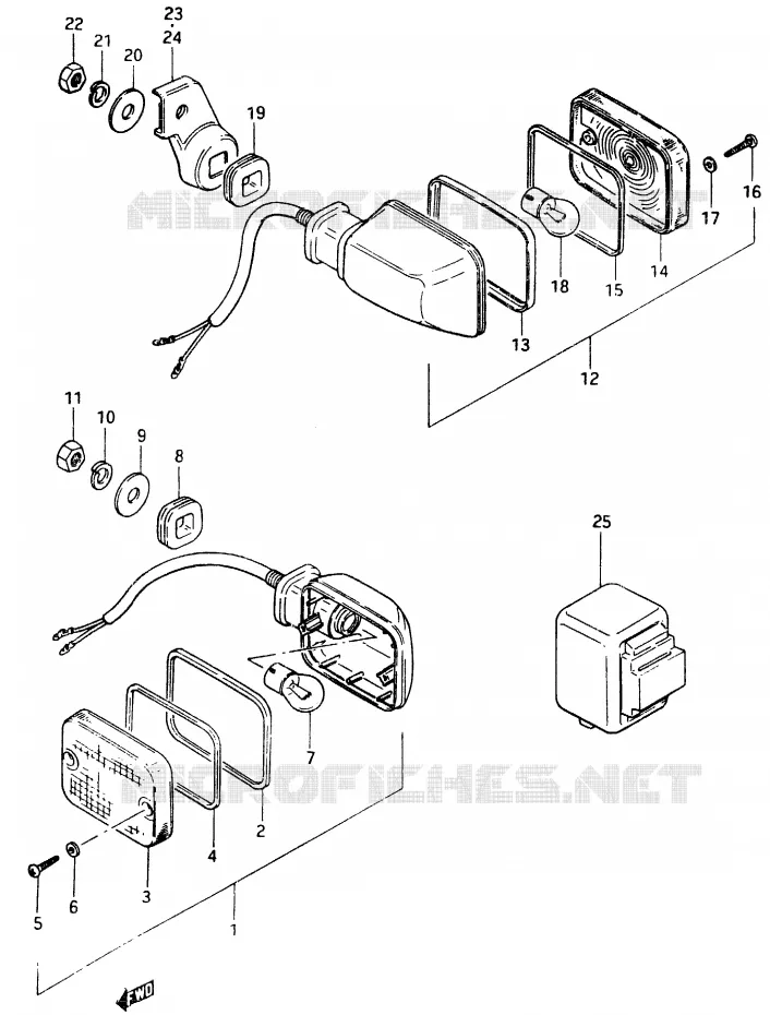 CLIGNOTANTS (E25) Suzuki MOTO 400 GSX 1983  GSX400FD