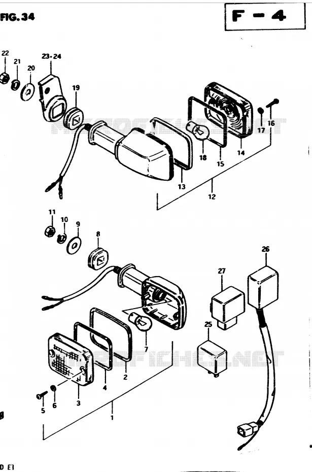 CLIGNOTANTS (E25) Suzuki MOTO 850 GS 1982  GS850GZ(E1)
